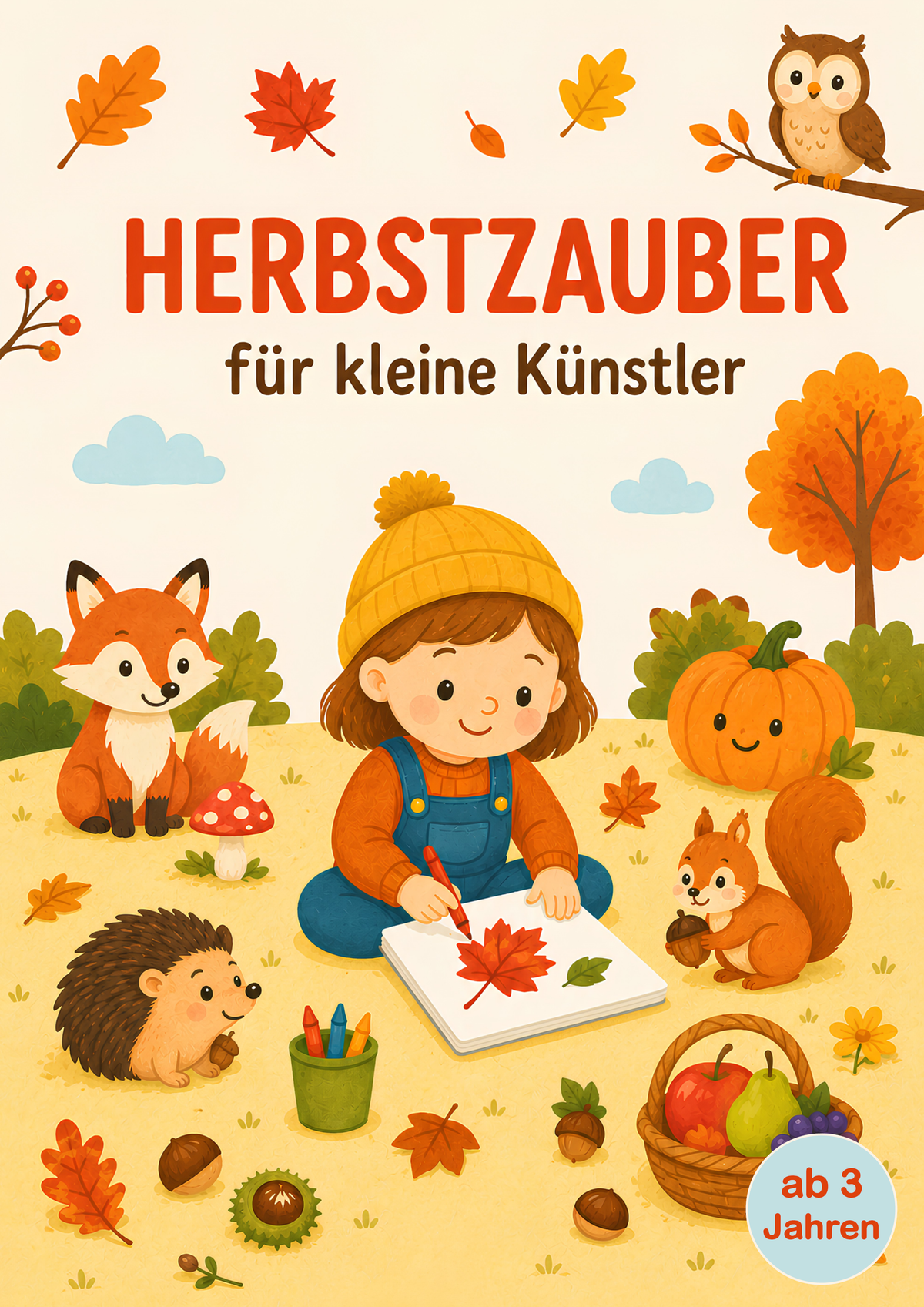Cover des Malbuchs Herbstzauber für kleine Künstler von VALUNA für Kinder ab 3 Jahren.